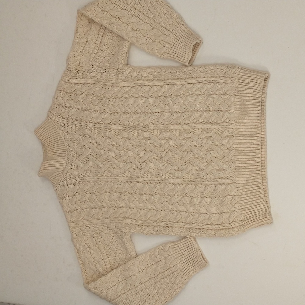 Irish Fisherman Aran Wool Pullover Sweater Turtleneck by Celtic Country Ireland